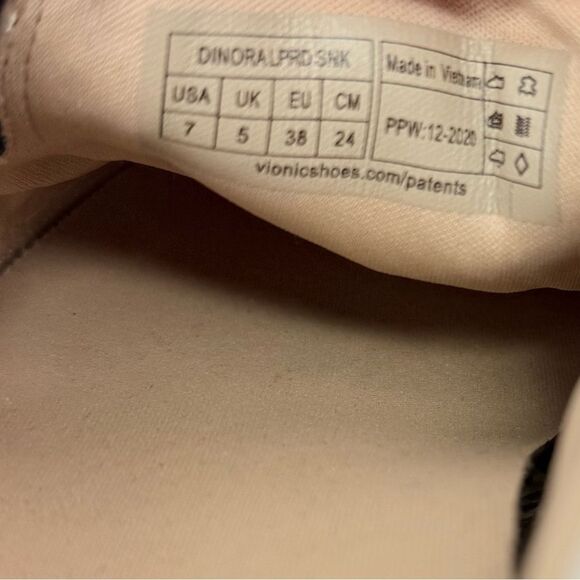 Vionic DINORA Leopard Print Grid Patent Platform Slip On Orthotic Sneakers - Picture 16 of 16